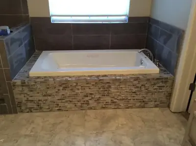 Bathroom and tile remodel project by Hanlon Construction