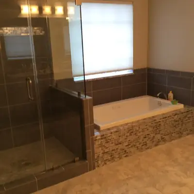 Bathroom and tile remodel project by Hanlon Construction