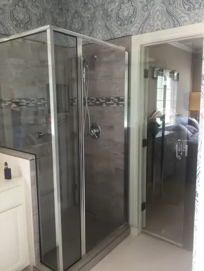 Bathroom and tile remodel project by Hanlon Construction