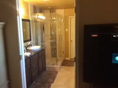 Bathroom and tile remodel project by Hanlon Construction