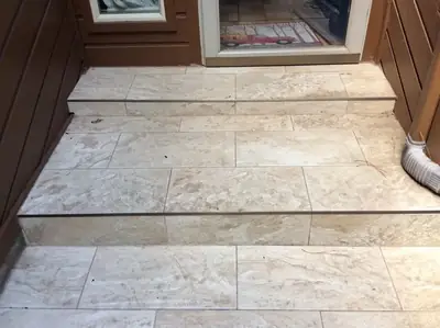 Bathroom and tile remodel project by Hanlon Construction